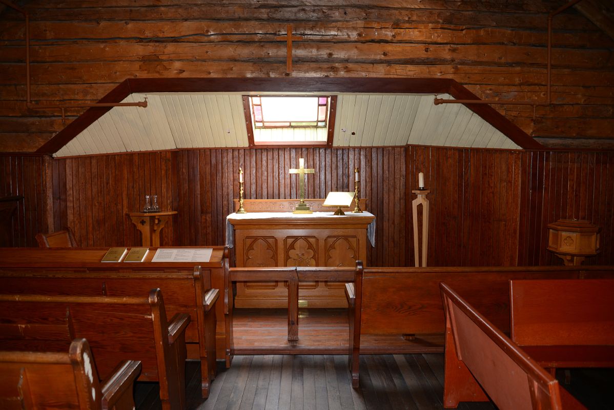 02D Pews And Altar Inside The Old Log Church In Whitehorse Yukon
